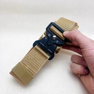Y2K utility Tan tactical military unique buckle design belt